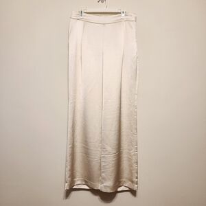 Express Cream High Rise Trouser Wide Leg Pants